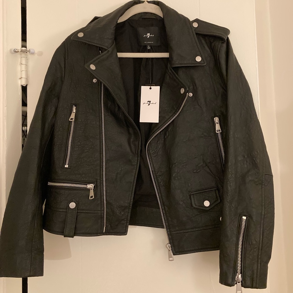 NWT 7 For All Mankind Leather Moto Jacket